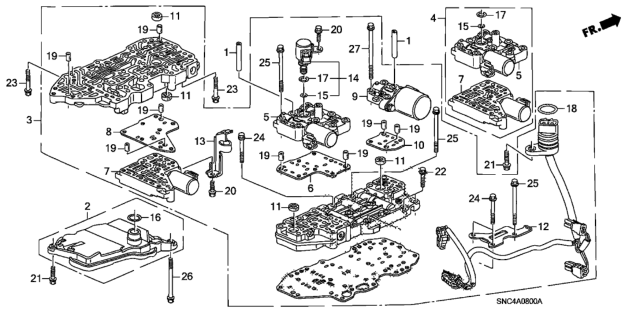 2009 Honda Civic Body Assy., Drive Pulley Control Valve Diagram for 27500-RPS-003