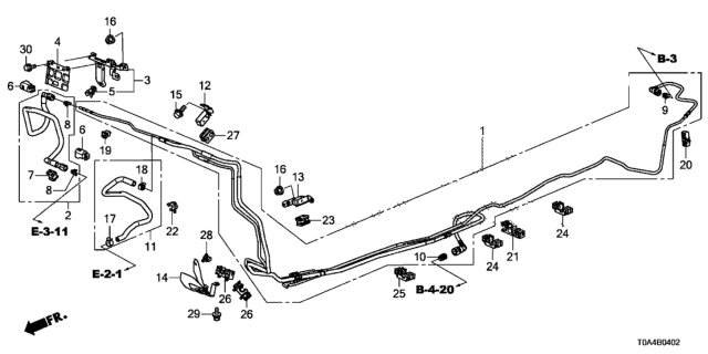2015 Honda CR-V Clip,Fuel Tube Diagram for 91592-T0A-A01