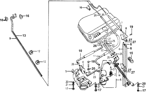1976 Honda Accord Tube Assy., Vent Diagram for 17515-671-000