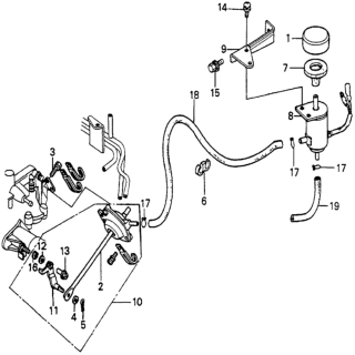 1980 Honda Prelude A/C Solenoid Valve - Tubing Diagram