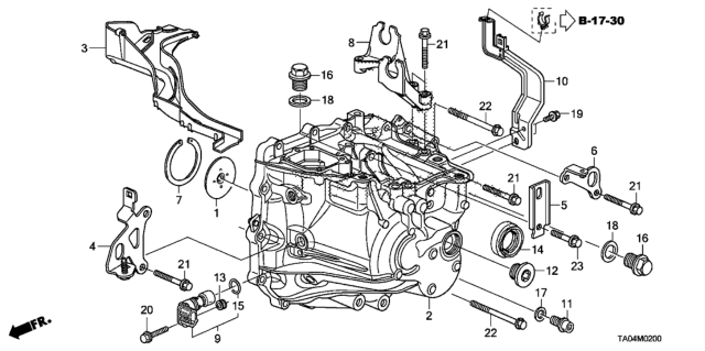 2008 Honda Accord MT Transmission Case (L4) Diagram