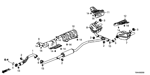 2016 Honda Civic Exhaust Pipe - Muffler Diagram