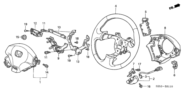 2002 Honda Civic Steering Wheel (SRS) Diagram