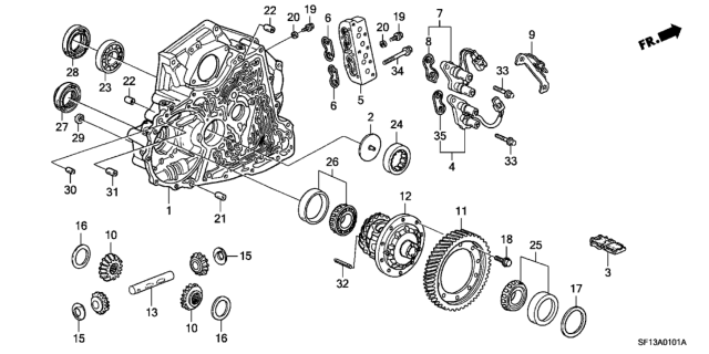 1991 Honda Prelude Bearing, Roller (36X67X19) Diagram for 91102-PY8-003