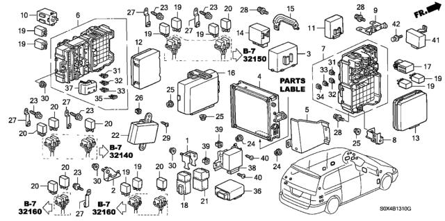 1999 Honda Odyssey ABS Unit Diagram for 39790-S0X-A01
