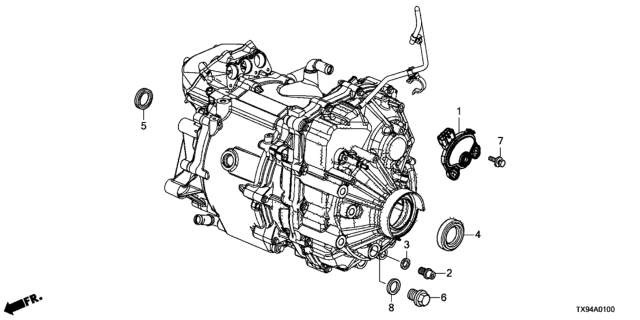 2013 Honda Fit EV AT Transmission Components Diagram