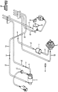 1985 Honda Accord Control Box Tubing (PGM-FI) Diagram