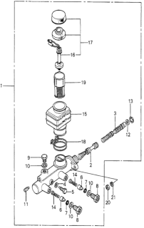 1979 Honda Accord Master Cylinder Assembly Diagram for 46100-672-641
