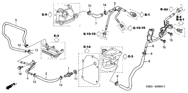 2005 Honda Civic Pipe Assy. A, Install Diagram for 17400-PZA-000