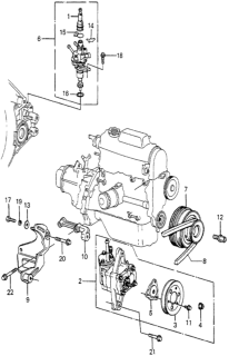 1983 Honda Accord Pump Assembly, Power Steering Diagram for 56100-PC1-010