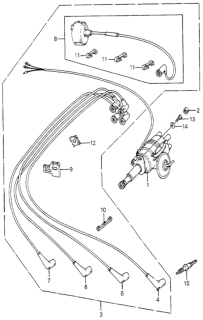 1983 Honda Accord Wire, Ignition (No.3) Diagram for 32713-PC2-660