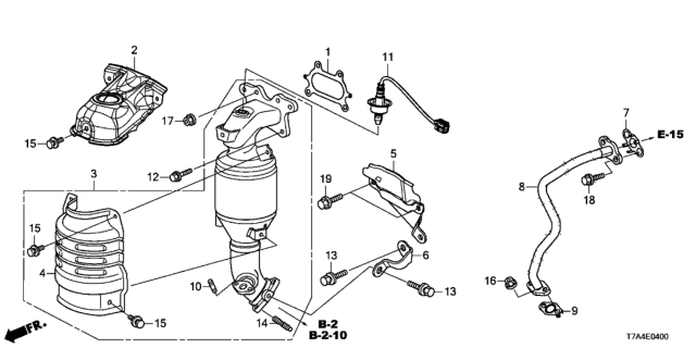 2021 Honda HR-V Bracket, Converter Stay Diagram for 18197-RL2-G00