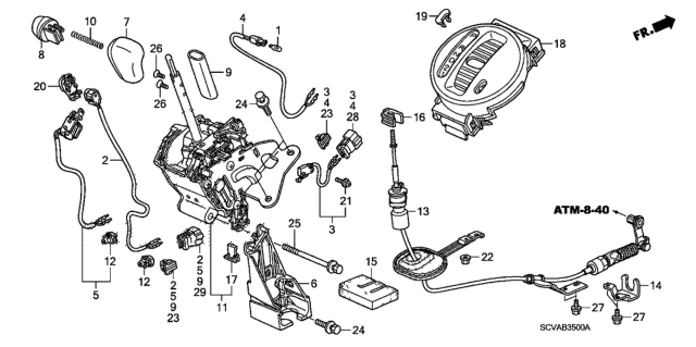 2007 Honda Element Piece, Wire Adjust Lock Diagram for 54361-SJD-982