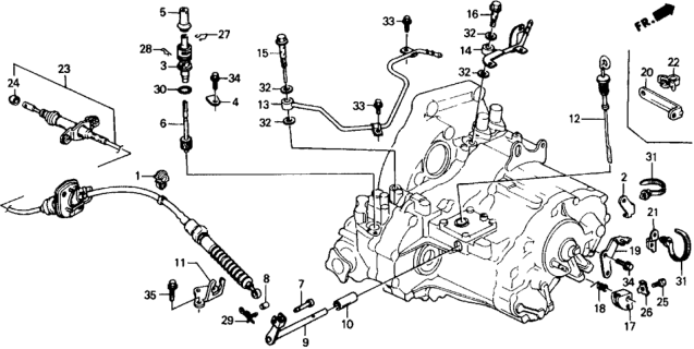 1990 Honda Civic AT Control Wire Diagram