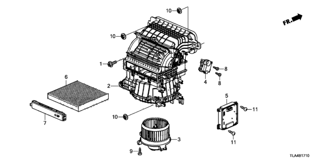 2019 Honda CR-V Motor Assembly, Fresh/Recirculating Diagram for 79350-TAA-J41