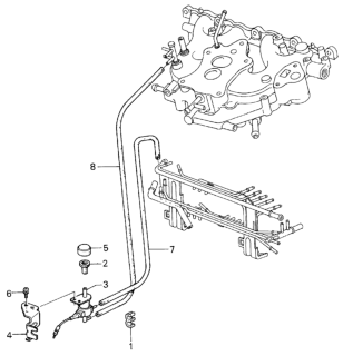 1985 Honda Accord A/C Valve - Tubing (Sanden) Diagram
