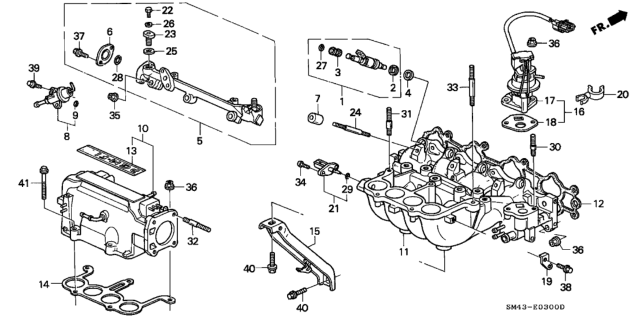 1993 Honda Accord Valve Assembly, Egr (Keihin) Diagram for 18710-PT3-A00
