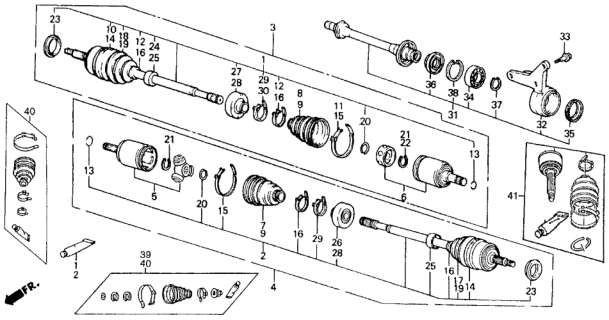 1989 Honda Civic Boot, Outboard Diagram for 44333-SD9-003