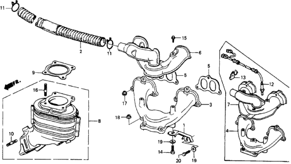 1986 Honda CRX Exhaust Manifold Diagram