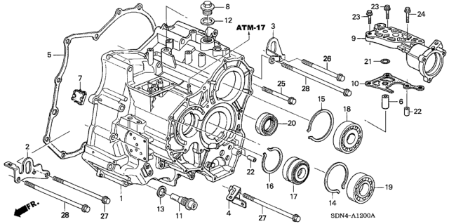 2003 Honda Accord Bearing, Ball (31X75X20.5) Diagram for 91006-P7Z-013