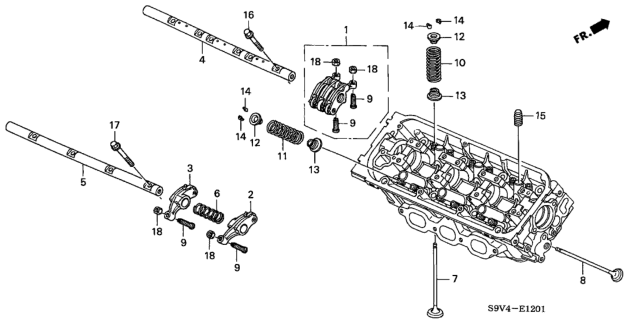 2007 Honda Pilot Valve - Rocker Arm (Rear) Diagram