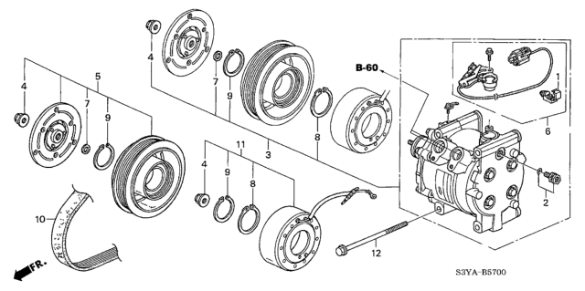 2005 Honda Insight Clutch Set, Magnetic Diagram for 38900-PHM-004