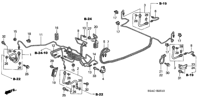 2005 Honda Civic Brake Lines (ABS) Diagram