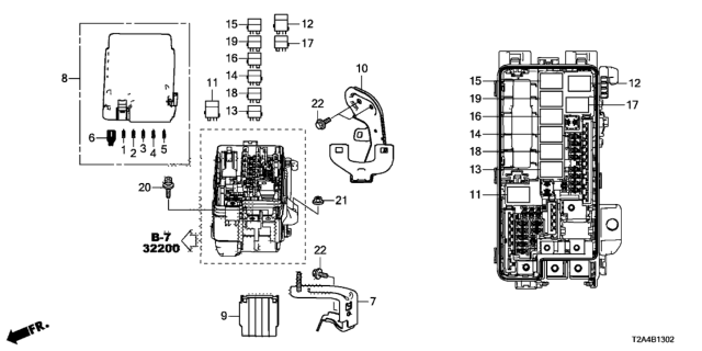 2013 Honda Accord Bracket,Relay Box (F Diagram for 38251-T2A-A00