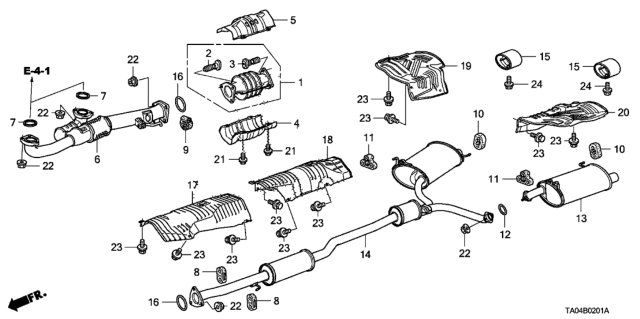 2008 Honda Accord Exhaust Pipe (V6) Diagram