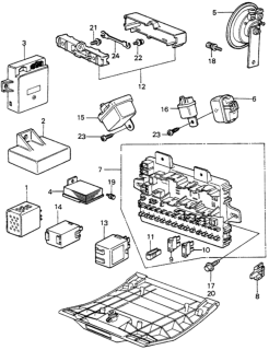 1983 Honda Civic Box Assembly, Fuse Diagram for 38200-SA0-679