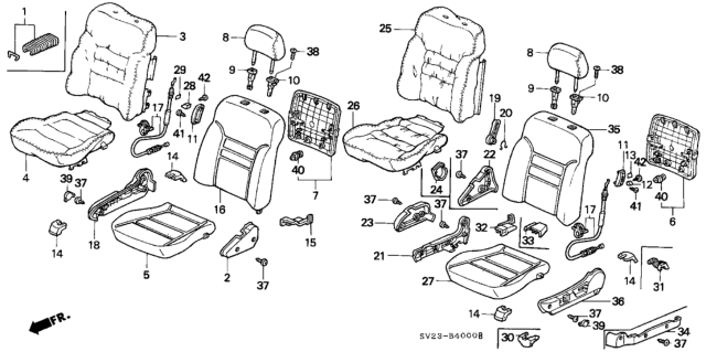 1996 Honda Accord Cover Assy., FR. Seat-Back *YR169L* (MILD BEIGE) Diagram for 81136-SV1-A11ZF
