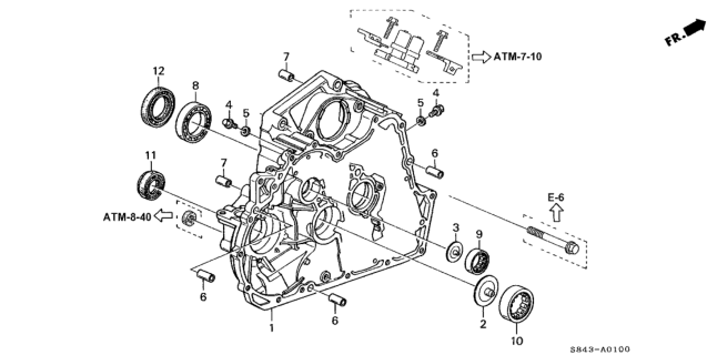 2001 Honda Accord Case, Torque Converter Diagram for 21111-PAX-A51