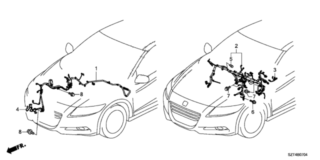 2012 Honda CR-Z Wire Harness, Instrument Diagram for 32117-SZT-A41