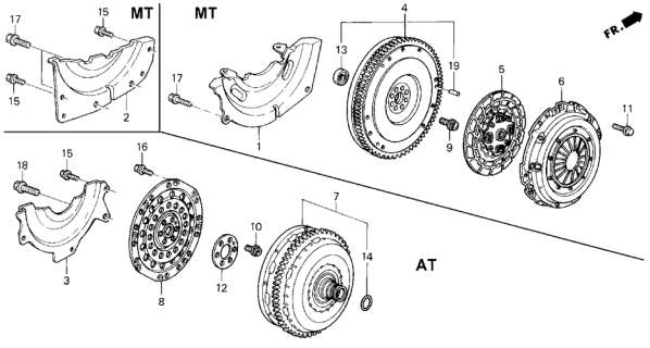1997 Honda Del Sol Flywheel Diagram for 22100-P2Y-005