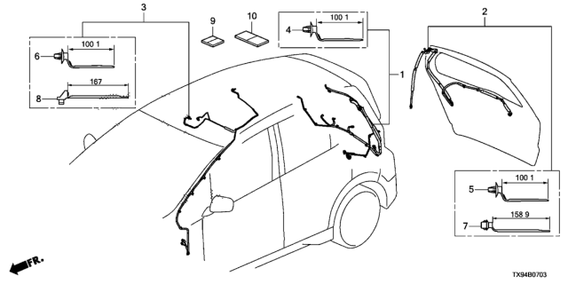 2014 Honda Fit EV Sub-Wire, RR. Camera Diagram for 32116-TX9-A00