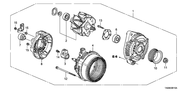 2010 Honda Accord Alternator Assembly (Csf89) (Denso) Diagram for 31100-R40-A01