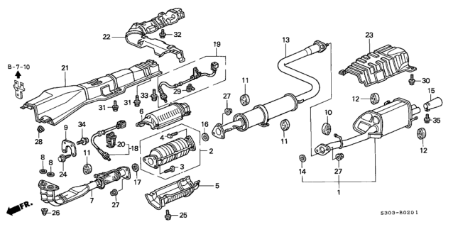 2001 Honda Prelude Cover (Lower) Diagram for 18181-P5M-A00