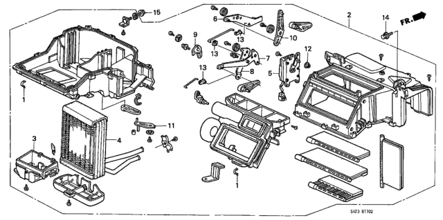 1988 Honda CRX Heater Unit Assy. Diagram for 79100-SH2-A01