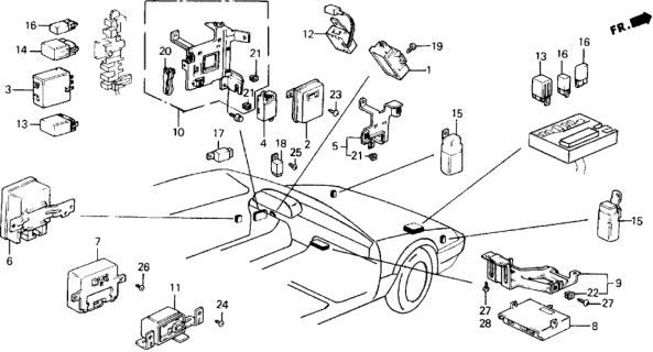 1991 Honda Prelude Relay - Integrated Unit Diagram