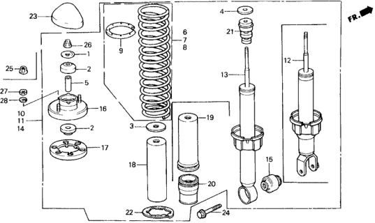 1989 Honda Civic Rubber, Rear Spring Mounting (Showa) Diagram for 52686-SH3-004