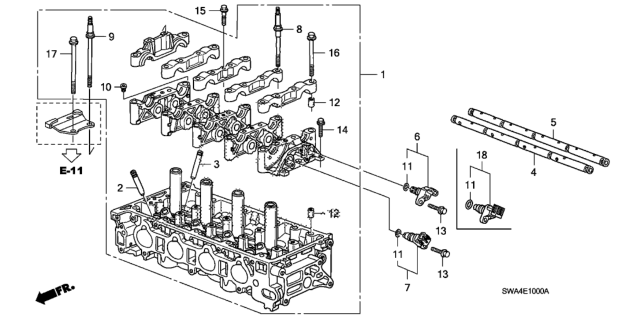 2009 Honda CR-V Cylinder Head Diagram