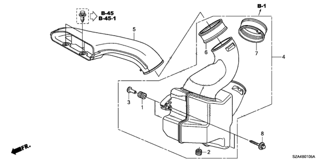 2012 Honda Pilot Rubber A, Seal Diagram for 17253-RN0-A01