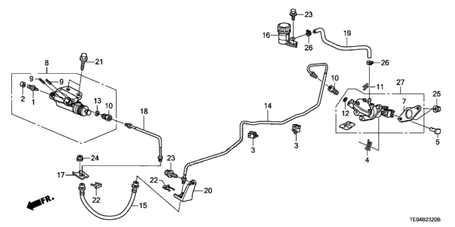 2009 Honda Accord Tube, Clutch Fluid Diagram for 46971-TA0-A01