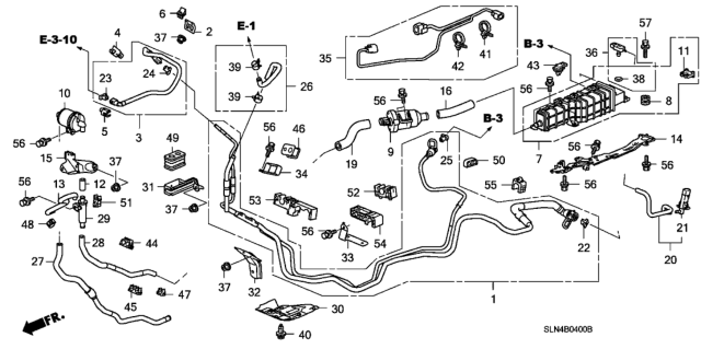 2007 Honda Fit Tube A, Drain Diagram for 17371-SLN-A00