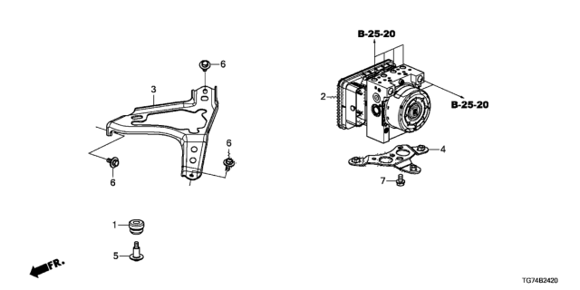 2021 Honda Pilot Modulator Assembly, Vsa (Rewritable) Diagram for 57111-TG7-A73