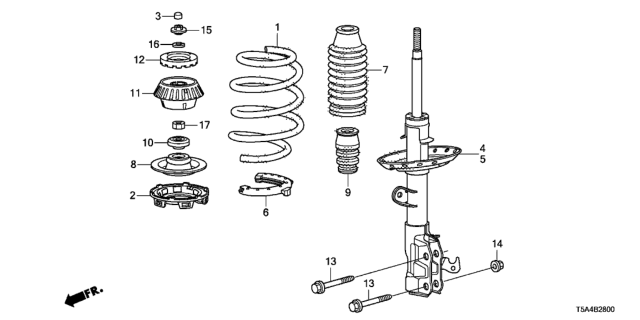 2015 Honda Fit Shock Absorber Unit, Right Front Diagram for 51611-T5R-A04