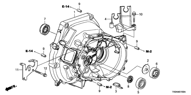 2013 Honda Civic MT Clutch Case (1.8L) Diagram