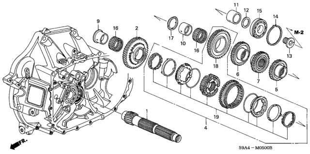 2002 Honda CR-V Gear, Countershaft Low Diagram for 23421-PPS-F80