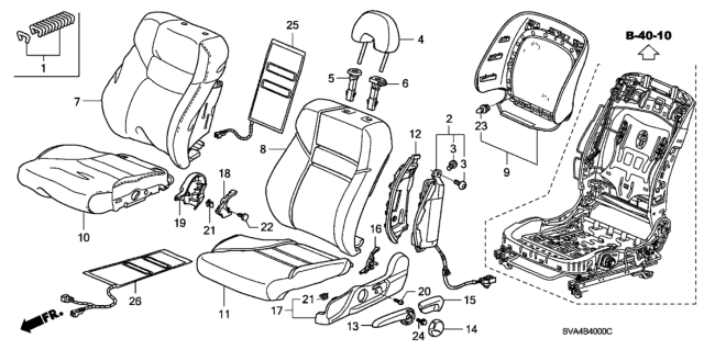 2009 Honda Civic Cover, Left Front Seat Cushion Trim (Atlas Gray) Diagram for 81531-SVA-A01ZA