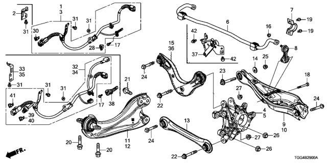 2017 Honda Civic Knuckle, Right Rear Diagram for 52210-TGH-A01